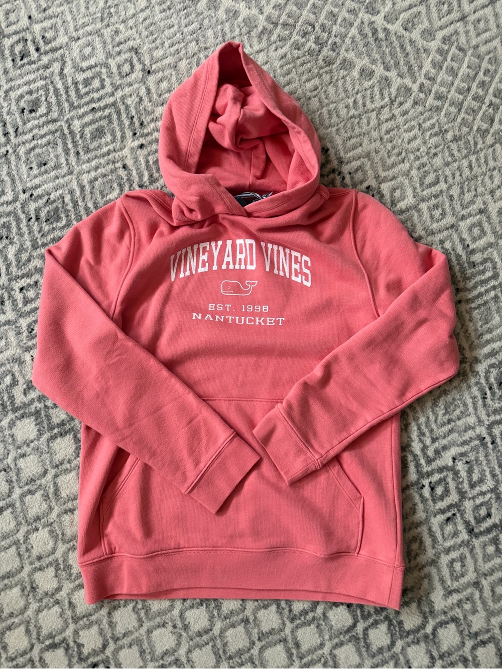 Vineyard Vines Unisex Kids Coral Hoodie Sweatshirt, size XL